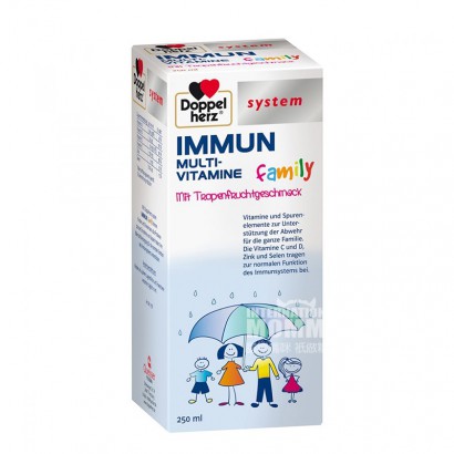 Doppelherz system IMMUN family MULTI-VITAMINE – Ausgewählte Spurenelemente und Vitamine für das Immunsystem und den Zellschutz – 250 Milliliter
