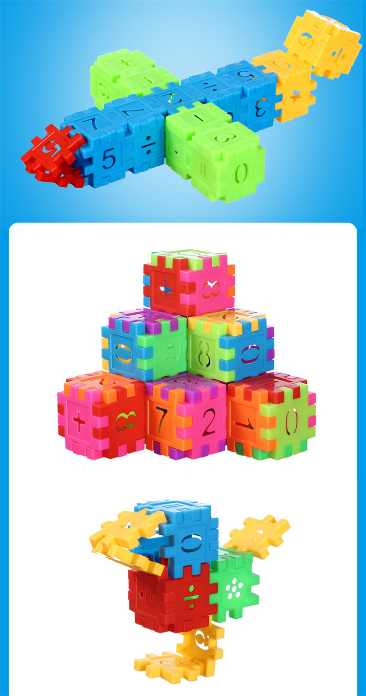 Kinder große Partikel montiert Bausteine Spielzeug Kinder DIY Puzzle Block Mathe Bausteine