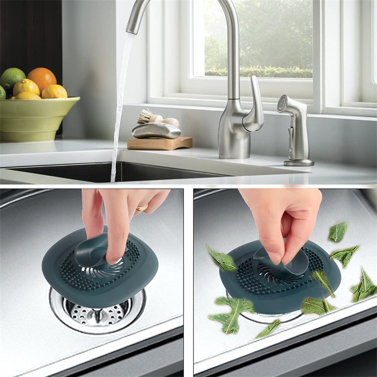 [4 Pakete]Gummi abdeckung Boden ablauf Küche Badewanne Waschbecken Press Typ Deodorant Waschbecken Abfluss Sieb Haar fänger Filter Dusche Boden