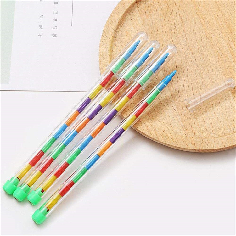 [10 Pakete]10 Farben Kreatives Öl Pastell Buntstift Graffiti Stift Austauschbarer Buntstift Bleistift für Kinder Malen Zeichnen