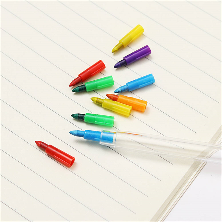 [10 Pakete]10 Farben Kreatives Öl Pastell Buntstift Graffiti Stift Austauschbarer Buntstift Bleistift für Kinder Malen Zeichnen