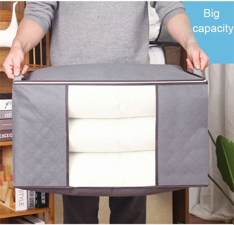 [3 Pakete]Langlebige Bettwäsche Decken Organizer Falt decke Quilt Große Leinwand Taschen Klare Reiß verschluss Kleidung Aufbewahrung tasche