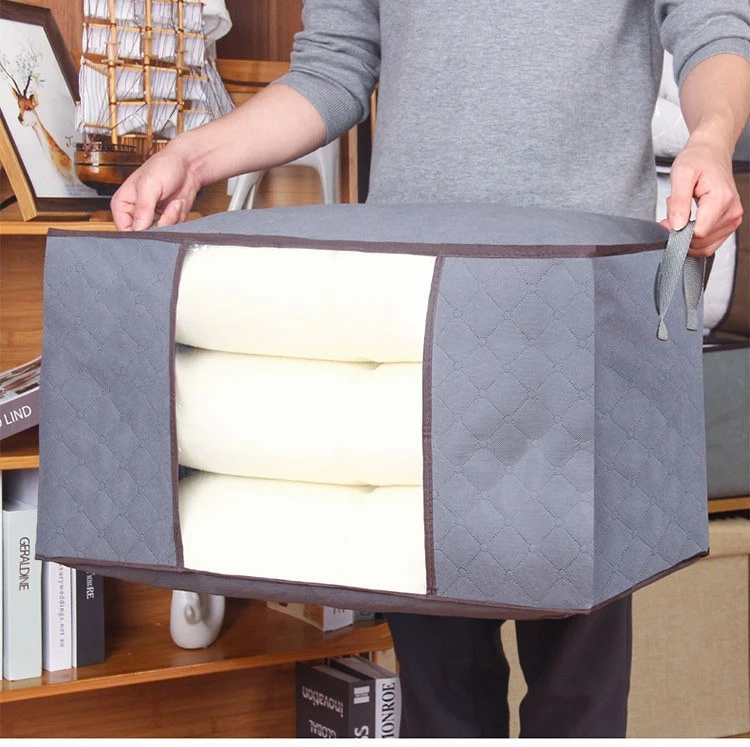 [3 Pakete]Langlebige Bettwäsche Decken Organizer Falt decke Quilt Große Leinwand Taschen Klare Reiß verschluss Kleidung Aufbewahrung tasche