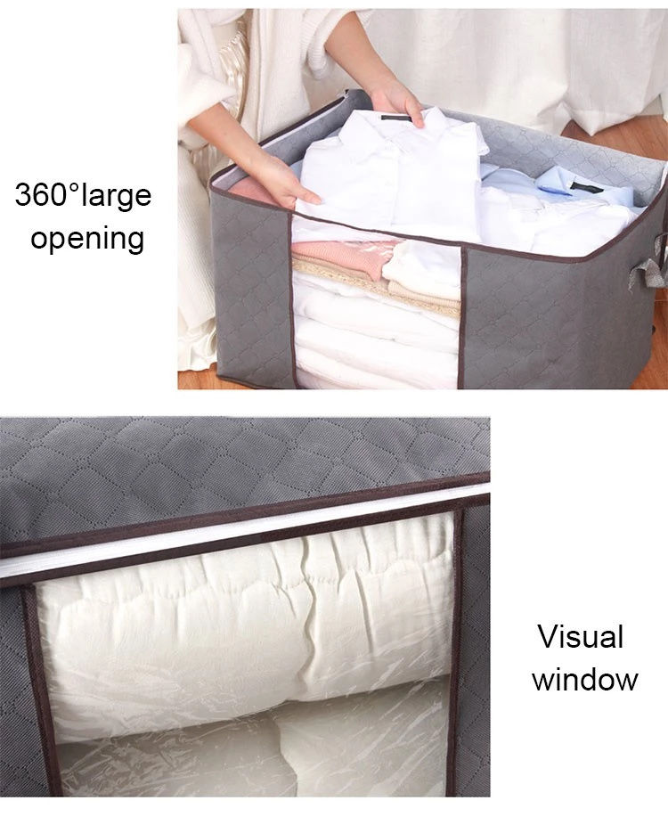 [3 Pakete]Langlebige Bettwäsche Decken Organizer Falt decke Quilt Große Leinwand Taschen Klare Reiß verschluss Kleidung Aufbewahrung tasche