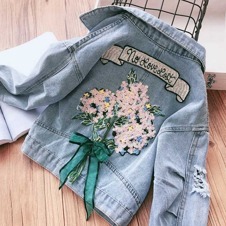 Superstarer Kinder Jeansjacke mit Blütenprint