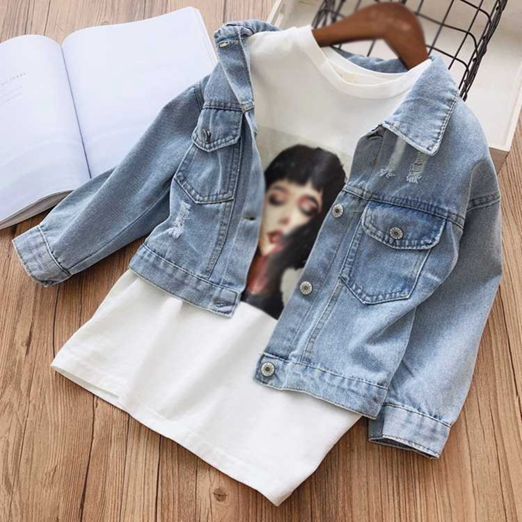 Superstarer Kinder Jeansjacke mit Blütenprint
