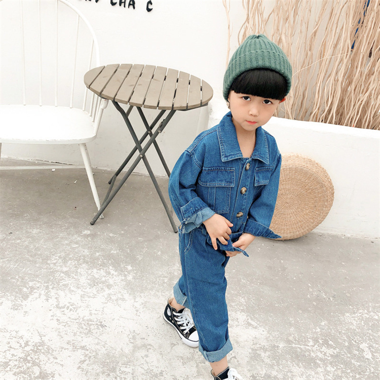 Xinqiming Workwear Jeans mit Gürtel Kinder Jumpsuit