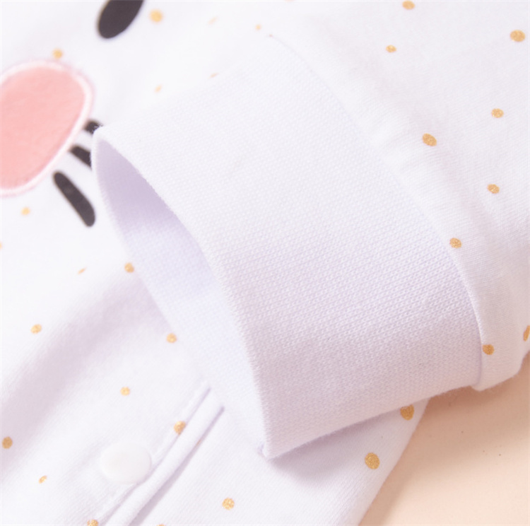 Kidskimberry Kaninchen bestickte gepunktete Baby Walksuit