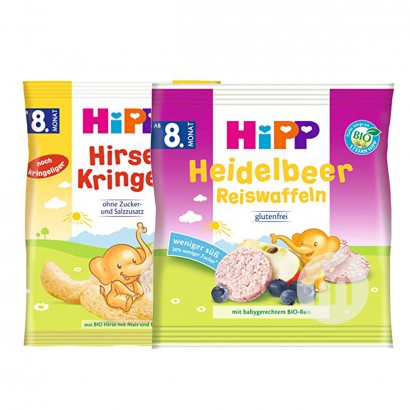 [4 Stück] HiPP Bio Hirse Tacos*2+Bio Natürliche Molaren Kekse mit Blaubeergeschmack*2