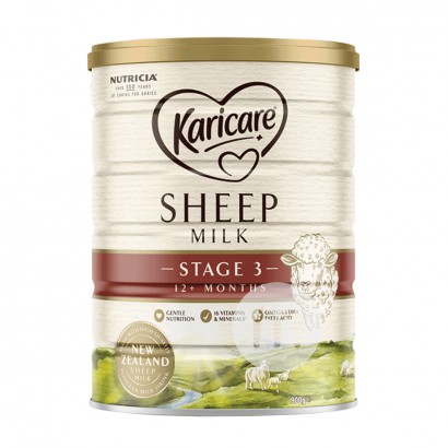 Karicare Schafmilchpulver Stufe 3*3 Dosen 900 g über 12 Monate 