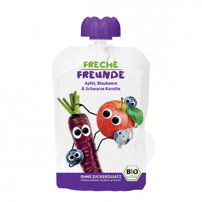 Erdbar Bio Kinderpüree Lutschapfel Heidelbeere Schwarz Karotte Geschmack *6 