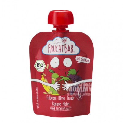 FRUCHTBAR Bio Erdbeer Birne Haferflocken Püree Lutschspaß über 6 Monate 100g*8