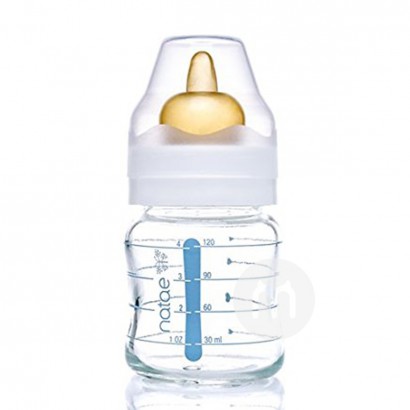 Natae Weithals-Gumminippel Glasflasche 120ml 0-6 Monate 