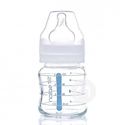 Natae Weithals-Silikonnippel Glasflasche 120ml 0-6 Monate 