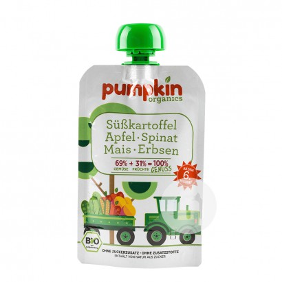 Pumpkin Bio-Süßkartoffel-, Apfel-, Spinat-, Mais- und Erbsenpüree lutscht für mehr als 6 Monate*6 