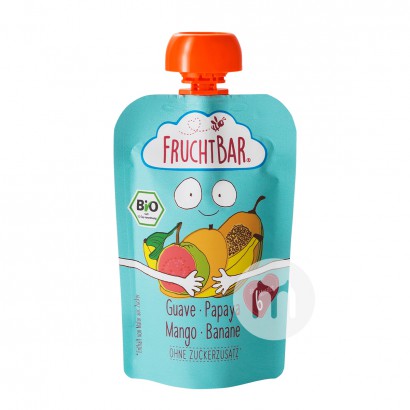 FRUCHTBAR Bio Guave, Papaya, Mango, Bananen und Fruchtpüree 100g*8
