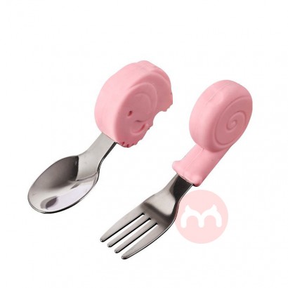 Kurzer Griff Löffel Gabel Set Baby Silikon Weiche Löffel 316 Edelstahl Geschirr Baby Lernen Löffel Gabel