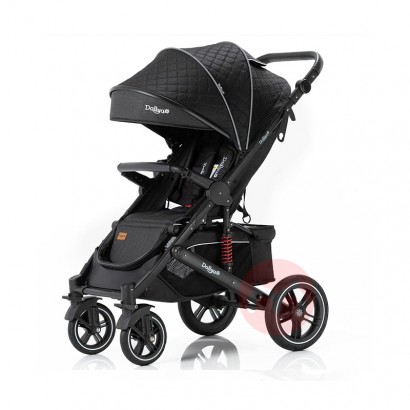 Daliya Zwei -Way -Faltbarer schwarzer Babywagen