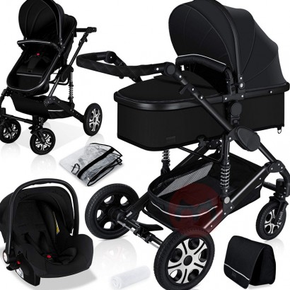 KESSER Schwarzer Satz von drei -in -Einsübung Stoßdämpfung Babywagen