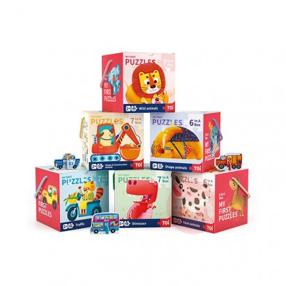 TOI Cartoon Tier doppeltes Puzzle Baby intellektuelles Spielzeug