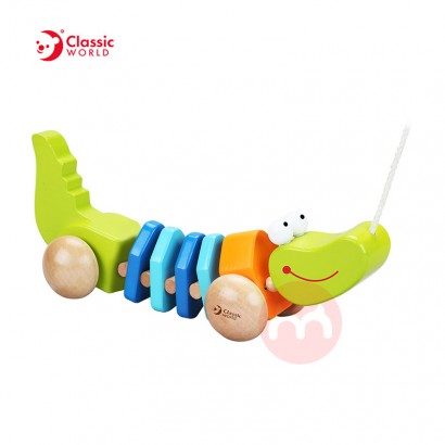 Classic World Hölzerner Schubpushing Rolling Crocodile Baby Spielzeug