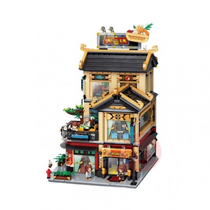 SEMBO China Street Jing Dahao Caisai Hotpot Model Model Building Blocks