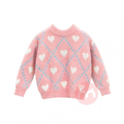 Eselena  Love karierter Kinderpullover