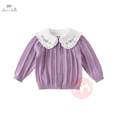 Dave  bella Abnehmbarer Kragen Solid Baby Cardigan Pullover