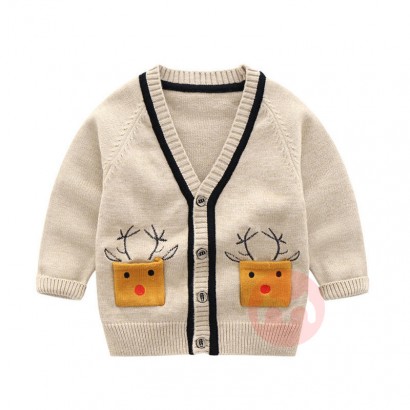 Weiyi Einfarbige Hirsch Strickjacke Baby Pullover