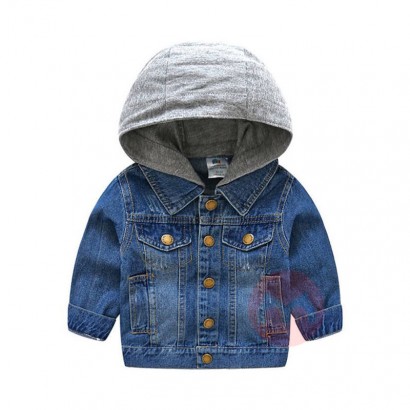 E2woo Koreanischer Jeansmantel für Kinder mit Kapuze