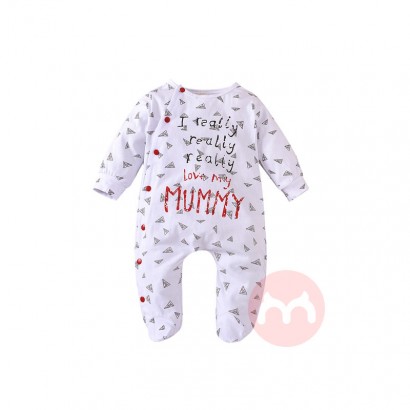 Qidehao Bio Baumwolle Buchstabe Langarm Bodysuit