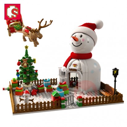 SEMBO Weihnachtsschneemenblöcke Set