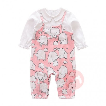 YIERYING Rosa Elefant Langarm Body