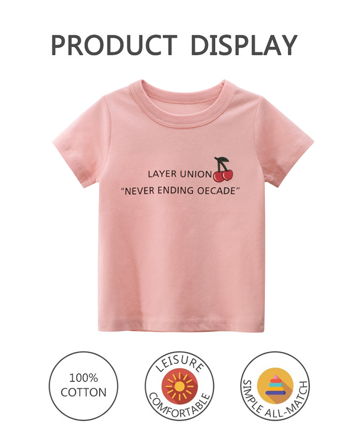 27kids Rosa Mädchen bedrucktes Baby T-Shirt
