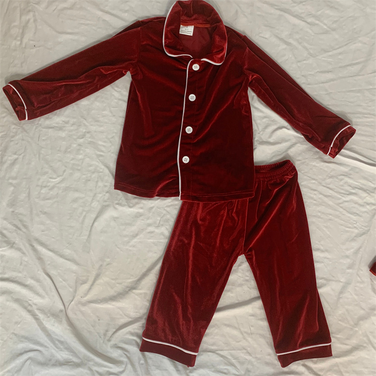 JINXI Samt Rot Weiche Weihnachten Pyjama für niedliche Mädchen