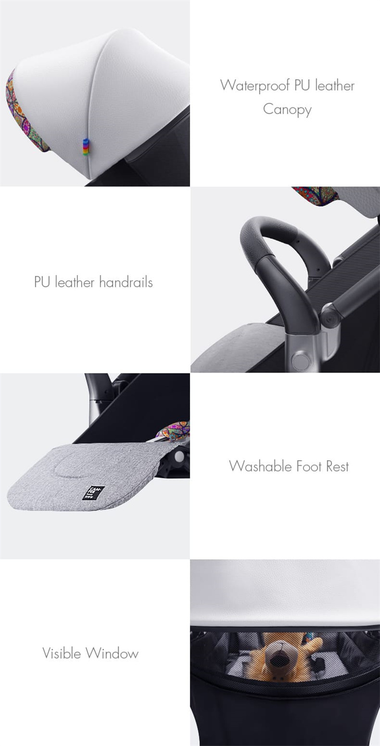 Bebebus High -Landscape PU -Triple -in -Einsfaltbarer Kinderwagen