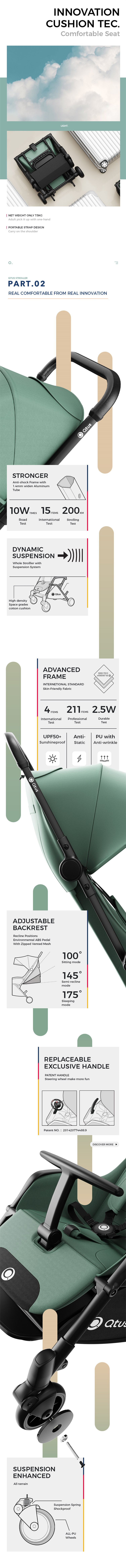 Qtus Tragbarer faltbarer Babywagen
