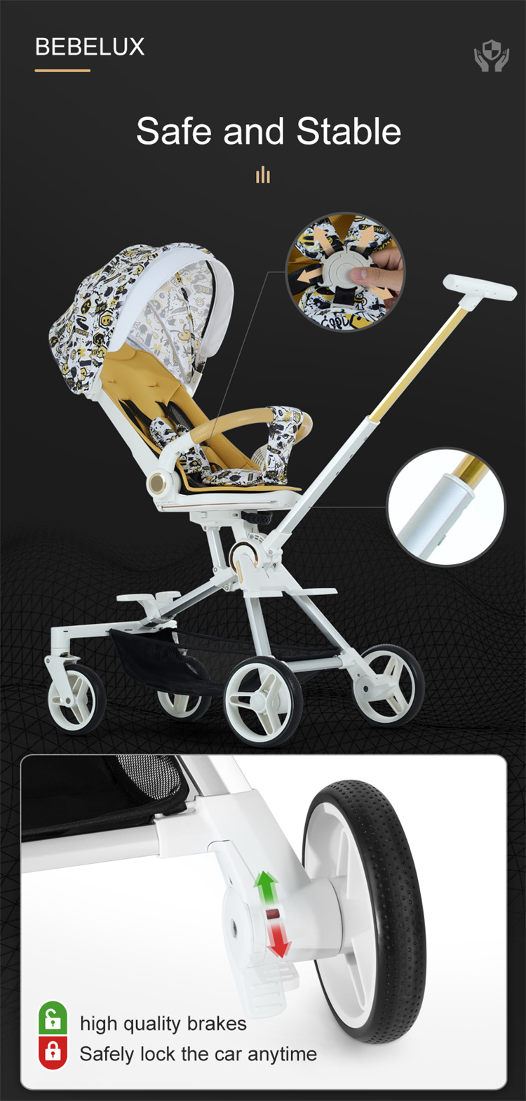 BEBELUX Ein klicker faltbarer tragbarer Babywagen