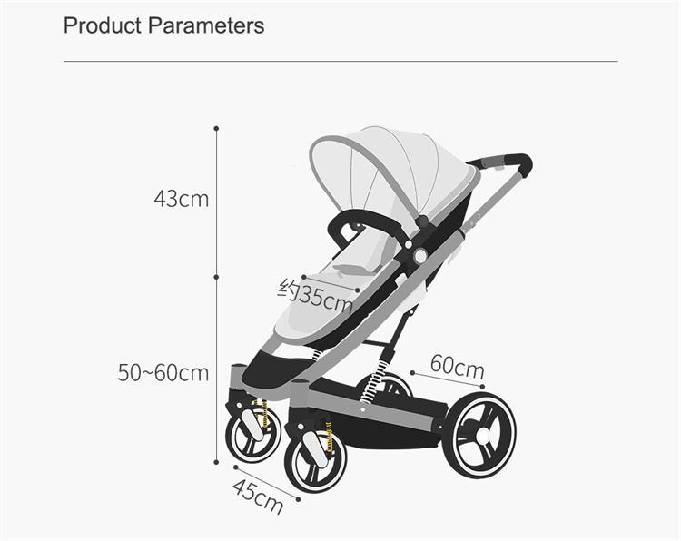 BEBELUX Drei -in -Einen faltbare Babywagen