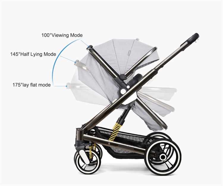 BEBELUX Drei -in -Einen faltbare Babywagen