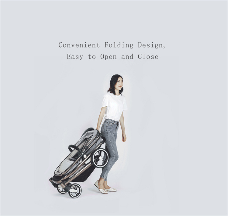 BEBELUX Drei -in -Einen faltbare Babywagen