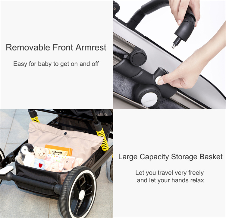 BEBELUX Drei -in -Einen faltbare Babywagen
