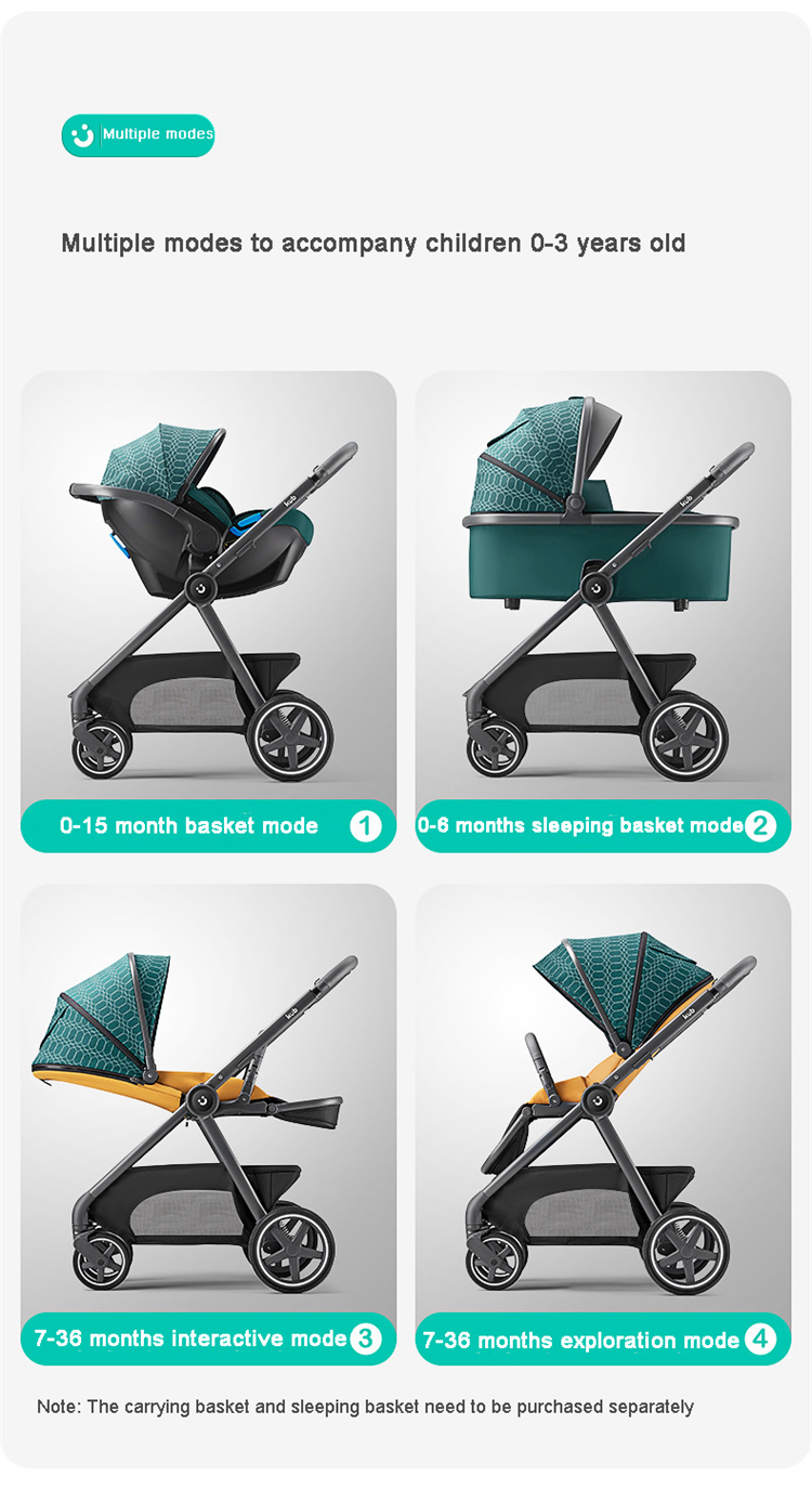 KUB Hoch -Landschaft kann gefaltet und in einem Babywagen sitzen