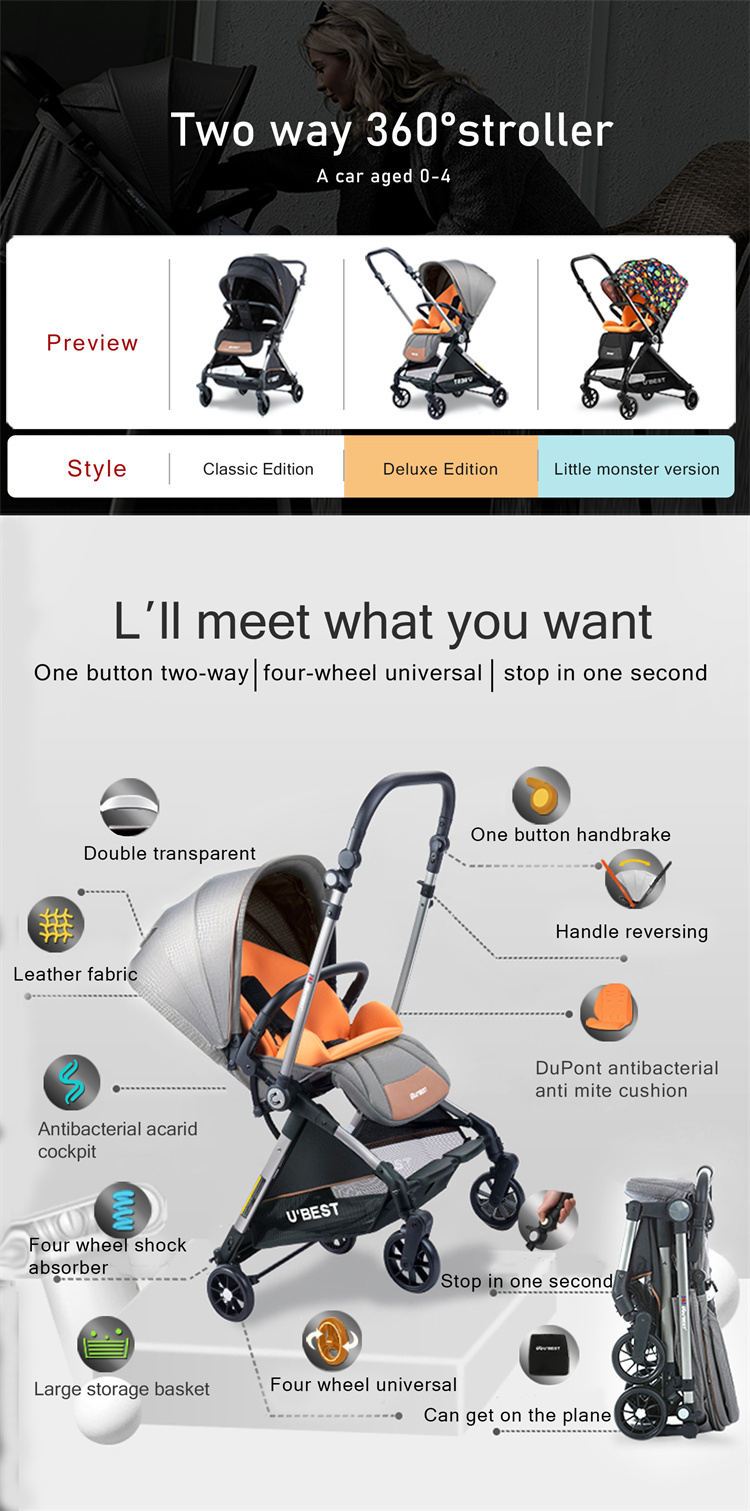 U'BEST High -Landscape kann auf einem tragbaren Babywagen sitzen