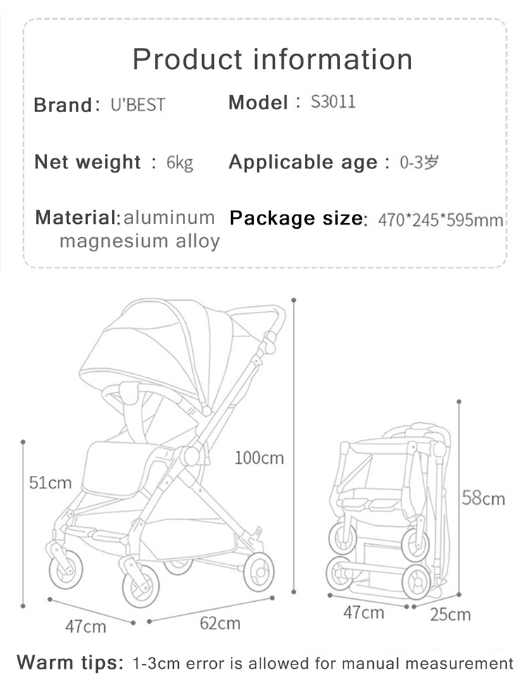 U'BEST High -Landscape kann auf einem tragbaren Babywagen sitzen
