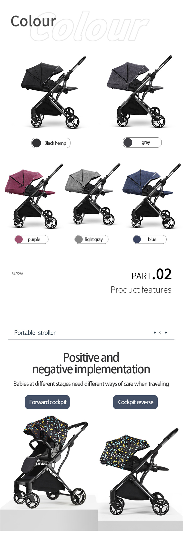 FENGRI Ultra -lichtklapper Babywagen