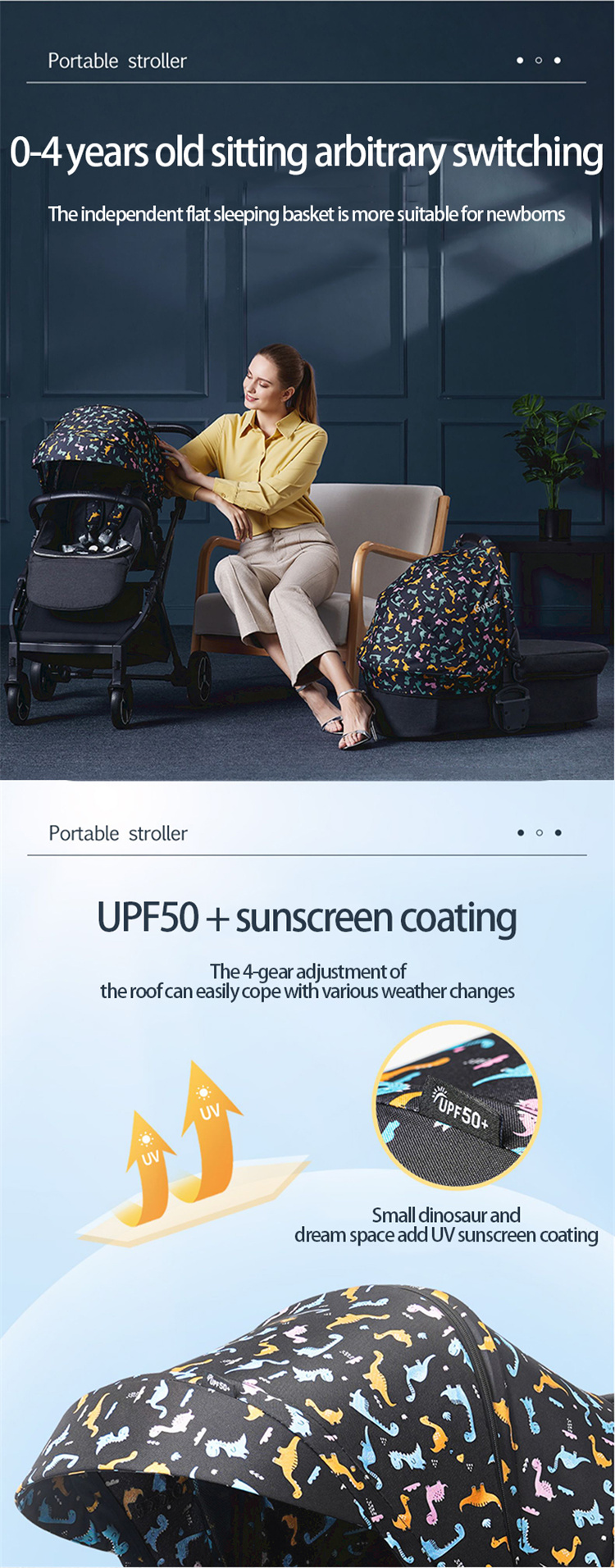 FENGRI Ultra -lichtklapper Babywagen