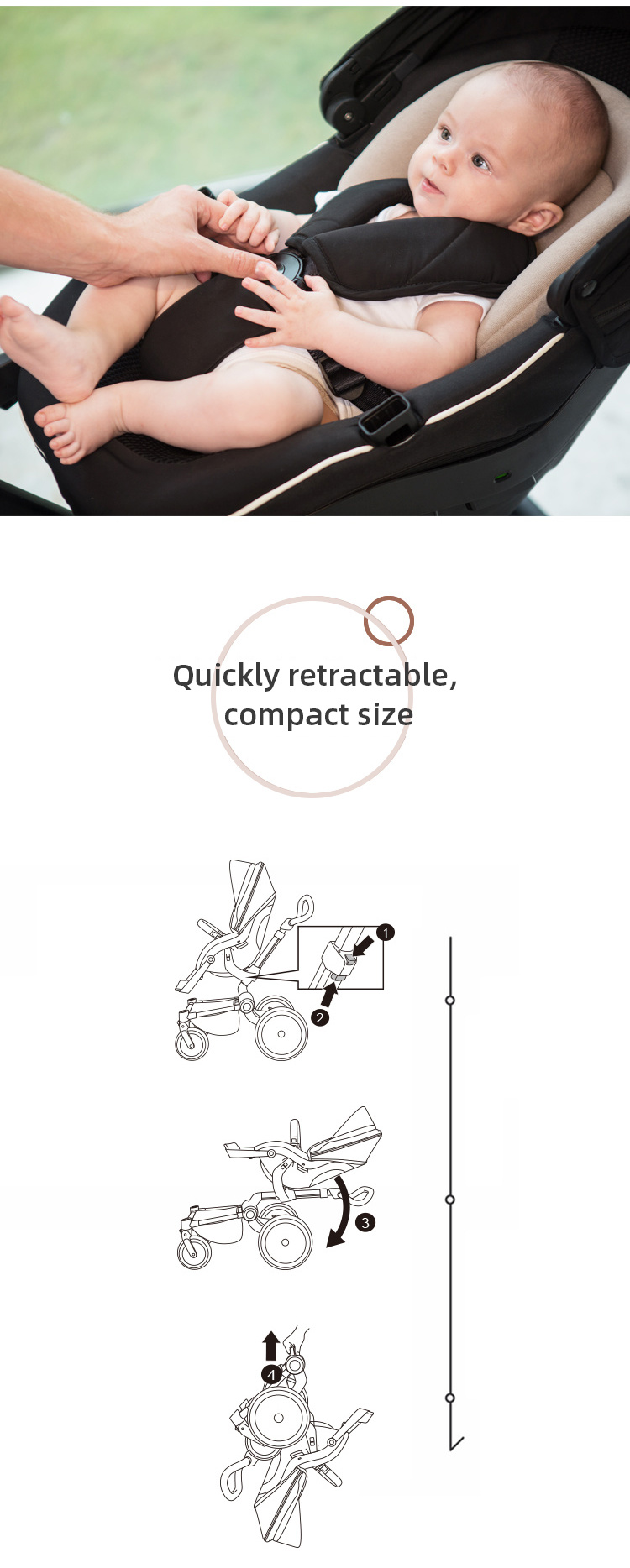 Kiwy Deluxe Folding Multifunktioneller Kinderwagen