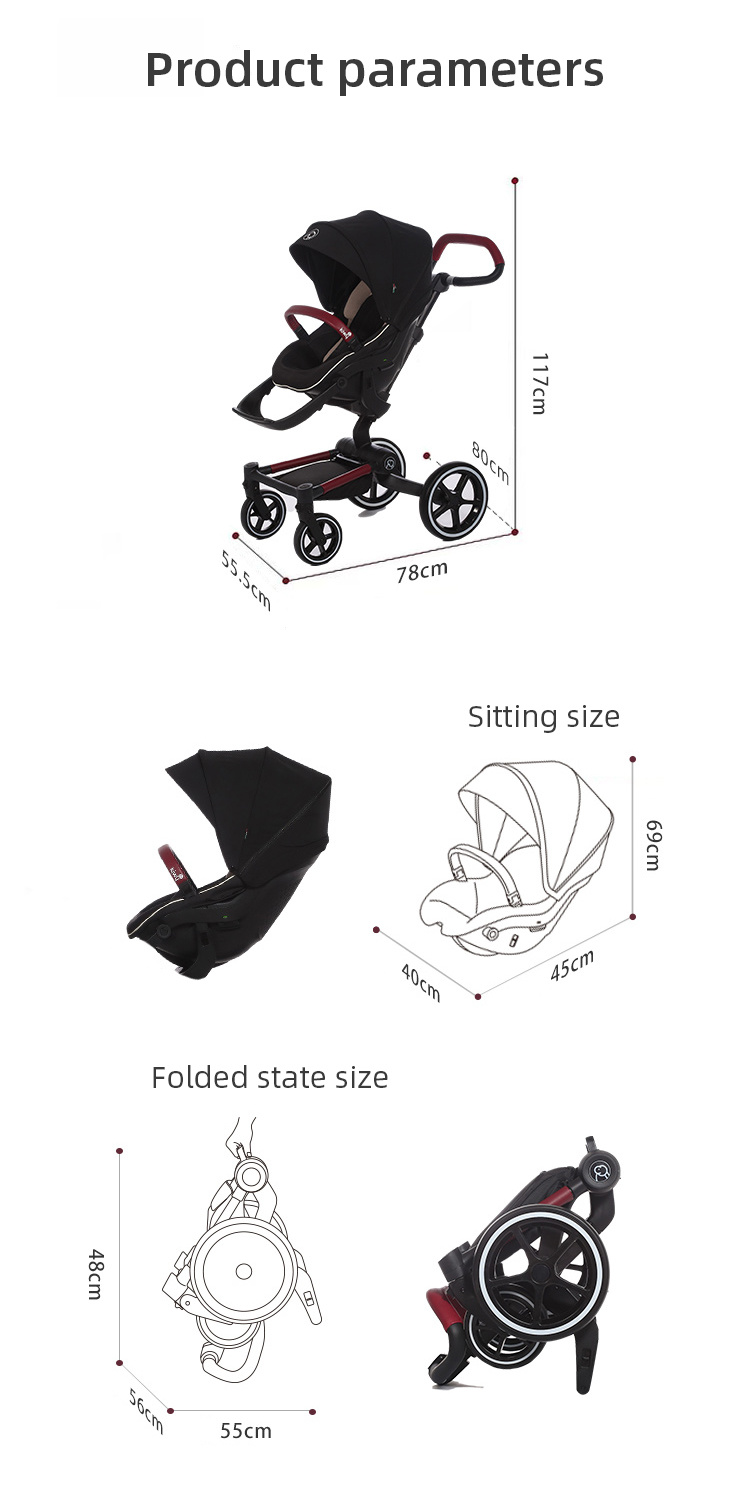 Kiwy Deluxe Folding Multifunktioneller Kinderwagen