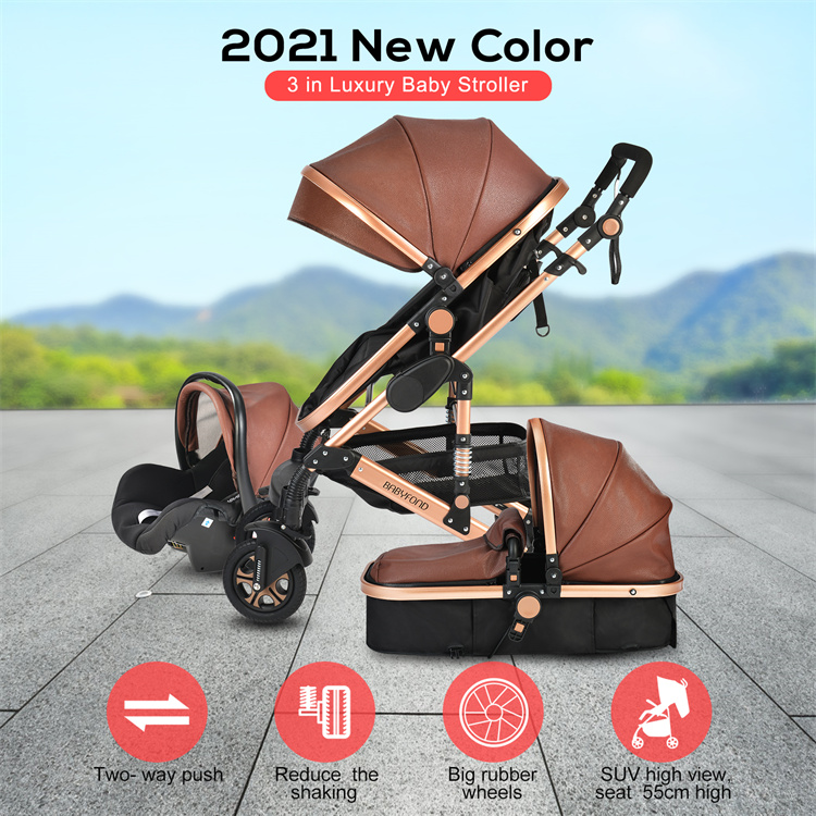 BabyFond Zwei -Way -Faltbarer Luxus -Kinderwagen
